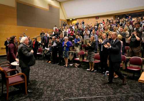 Pictured is President Higgins at the University of Washington where he delivered a keynote address