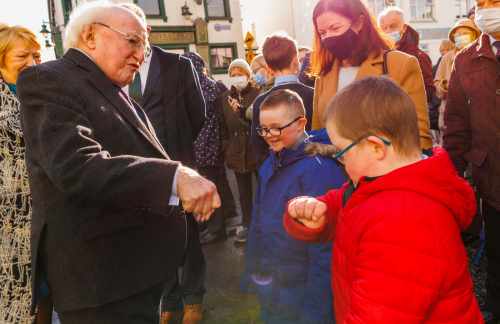 President visits a Mural to celebrate the 50th Anniversary of Down Syndrome Ireland