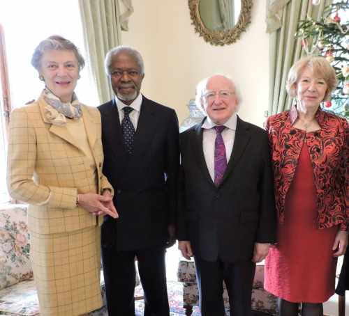 President Higgins and Sabina meets Kofi Annan and Ms. Annan