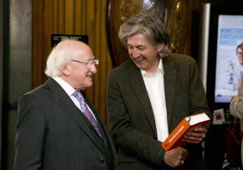 President Michael D Higgins with Senator Fiach Mac Conghail on the occassion of the launch of the Handbook of the Irish Revival