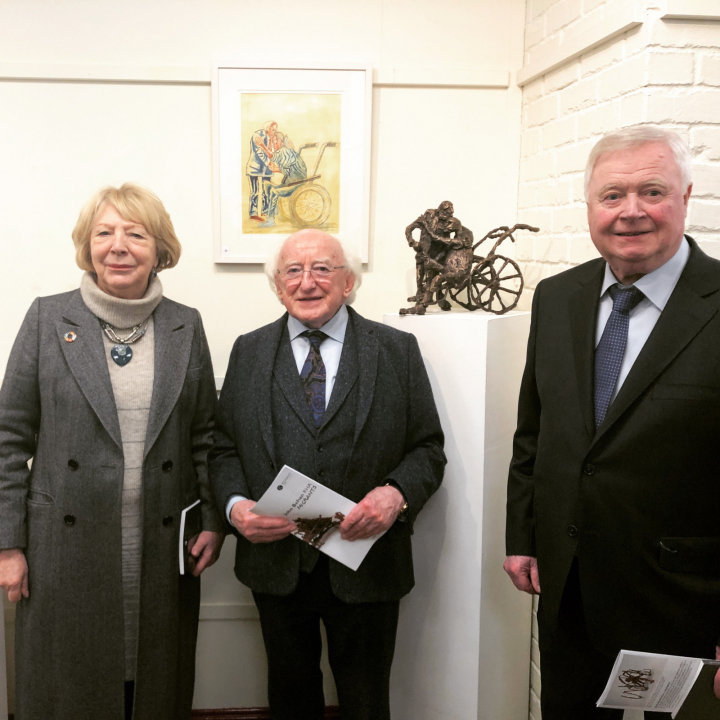 President opens the John Behan “Migrations” exhibition of free standing sculptures and wall pieces