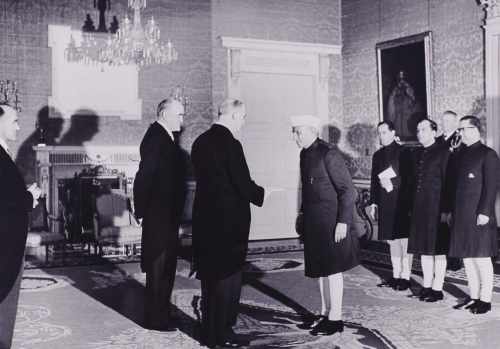 President Eamon De Valera with the Indian Ambassador to Ireland Dr J. N. Metha
