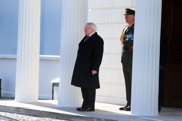 President Michael D. Higgins with the Second Brigade Cavalry Squad at Aras an Uachtarain