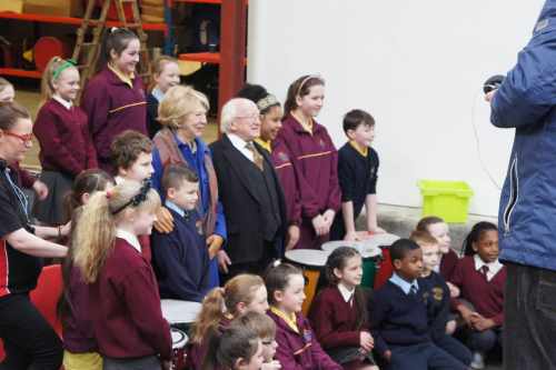 President Higgins with Youth Group