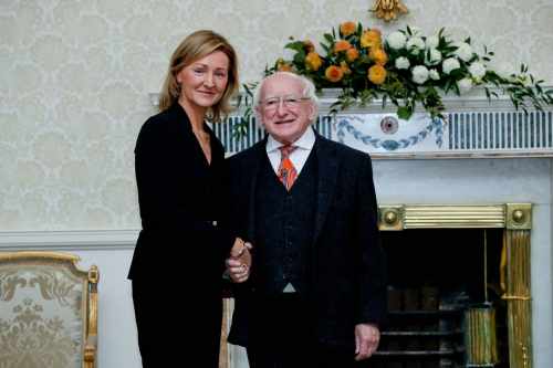 President Higgins with newly appointed High Court Judge Her Honour Justice Reynolds at a ceremony in Aras An Uachtarain