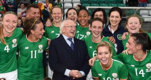 President attends 2019 FIFA Women’s World Cup Qualifiers Soccer match between Ireland and Northern Ireland