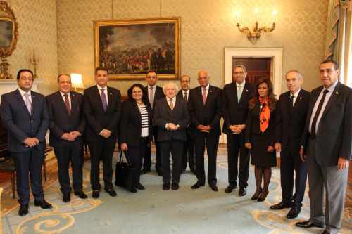 President receives H.E. Dr. Ali Abdel Aal, Speaker of the Egyptian House of Representatives, and delegation from the Egyptian Parliament on a courtesy call