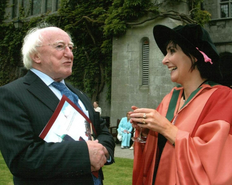With Enya who received an honorary degree from UCG in 1997