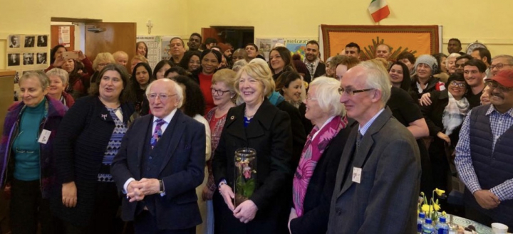 President and Sabina visit Welcome Centre and meet students and volunteer teachers