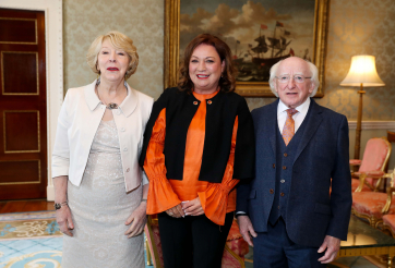 Sabina Higgins, Norah Casey and President Michael D Higgins
