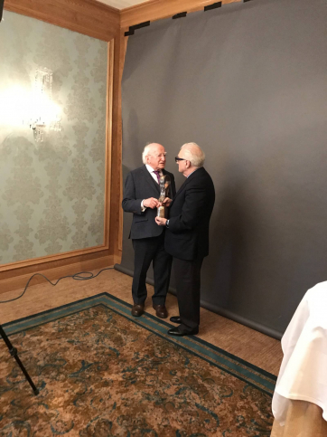 President Michael D. Higgins presented Martin Scorsese with the Irish Film and Television Academy’s 'John Ford Award'.