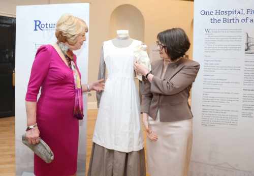 Sabina Higgins with Ms Anne M O Byrne, Head Librarian Rotunda Hospital