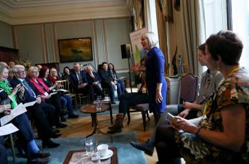 Adrian O’ Neill, President Higgins,  Stefanie Bolzen, Fiona Mitchell, Juliet Samuel, Lisa O’Carroll
