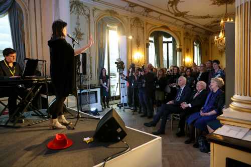 Camille O’Sullivan, Adrian O’Neill, President Higgins and Sabina Higgins