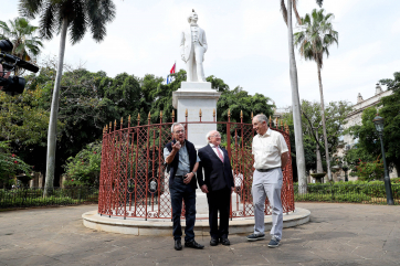Statue of Carlos Manuel De Cespedes , the Father of the Nation and was elected President of Cuba 