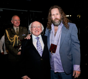 President Higgins at Teatro Marti where he watched a performance of Irish music and dance led by Liam O' Maonlai