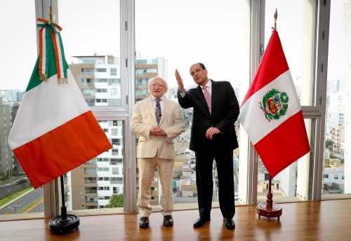 President Higgins as he takes a tour of the UTEC University with Carlos Heeren CEO of UTEC
