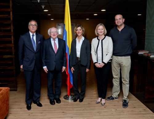 Mr H.E. Nestor Osorio Londono Ambassador of Columbia to Ireland , Ms Maria Angela Holquin Cuellar Minister for Foreign Affairs, H.E. Sonja Hyland Ambassador of Ireland and Mr Leo Varadkar Minister for Social protection