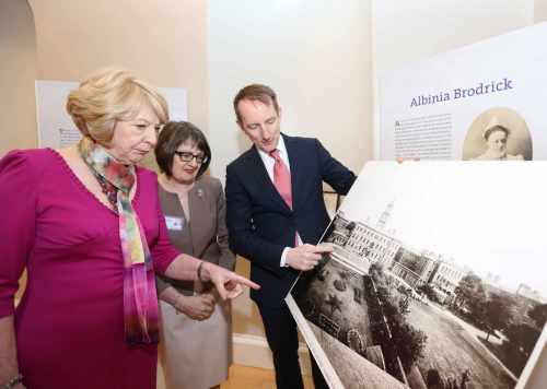 Sabina Higgins with Professor Fergal Malone, Master of the Rotunda and Ms Anne M O Byrne, Head Librarian Rotunda Hospital