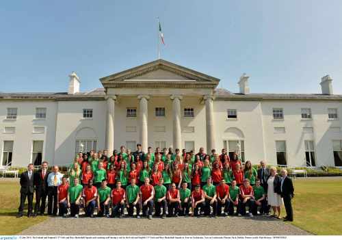 President receives the U18 Irish National Girls and Boys Basketball Teams…