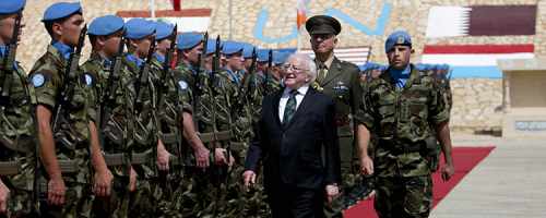 President addresses the Irish Contingent of UNIFIL Troops 