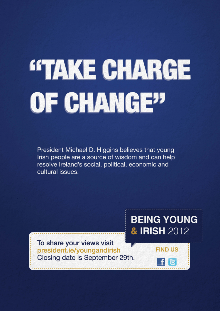 President Higgins invites young people to take charge of change
