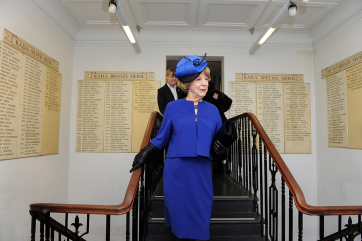 Mrs Sabina Higgins visiting RADA, The Royal Academy of Dramatic Art as part of the State Visit to the United Kingdom.