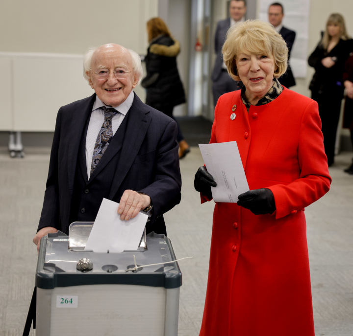 President and Sabina cast their Vote in the General Election